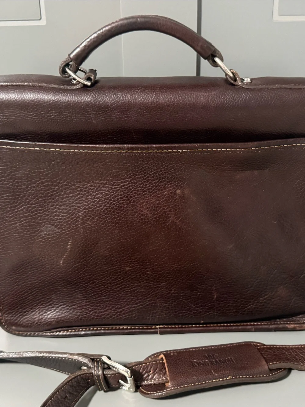 King Ranch Brown Leather Briefcase - Men's Professional Bag